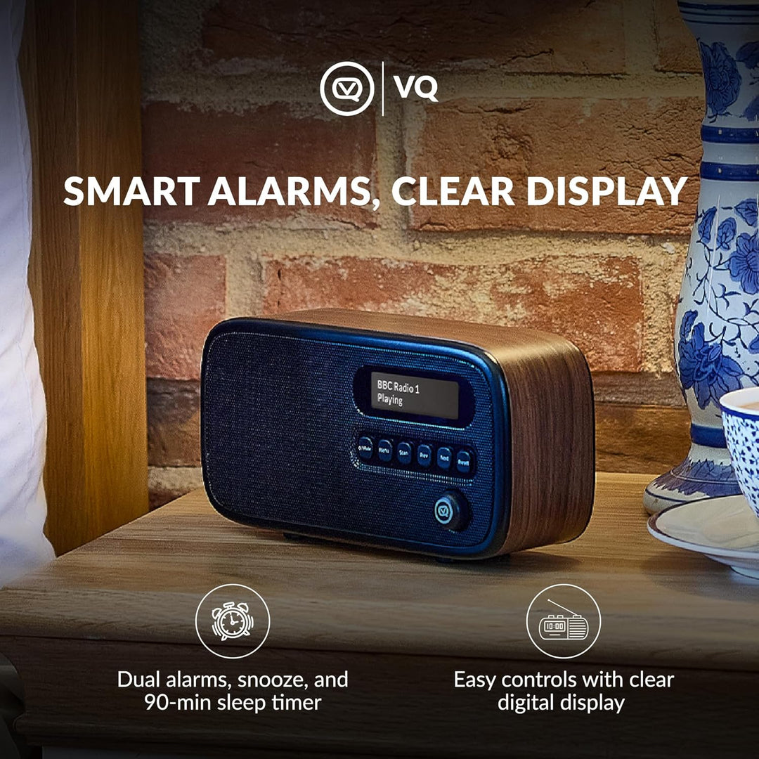 VQ Dexter Radio DAB Plus/DAB mit FM, 3 Watts Stereo Lautsprecher und LCD Bildschirm - Batteriebetrie