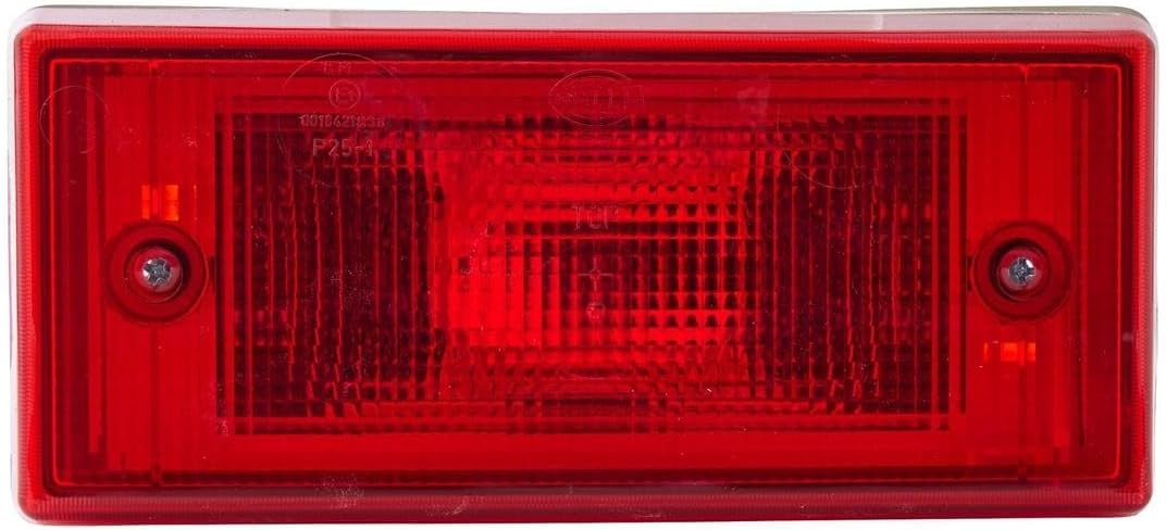 HELLA - Nebelschlussleuchte - Halogen - 24/12V - Einbau - Lichtscheibenfarbe: rot - Stecker: Flachst