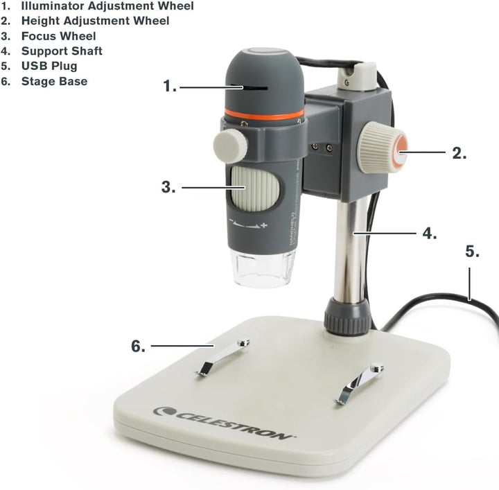 Celestron 44308 5 MP Handheld-Digitalmikroskop Pro Einzeln, Einzeln
