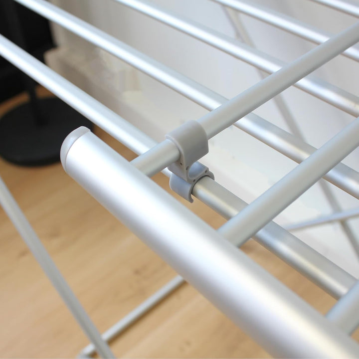 Fishtec - Elektrischer Wäscheständer, faltbar, aus Aluminium – Handtuchtrockner für Badezimmer, behe
