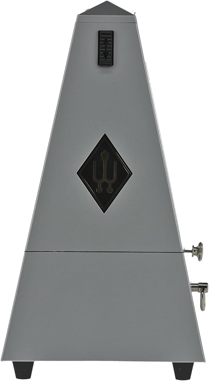 Wittner 903557 Taktell Pyramidenform Metronom Kunststoffgehäuse mit Glocke hellsilber-matt