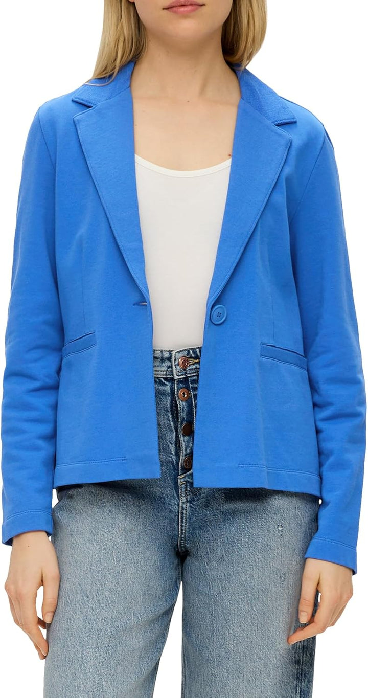 s.Oliver Damen Sweatshirt Jacke mit Reverskragen und Knopfverschluss, Lange Ärmel, Regular Fit 34 55