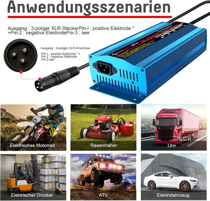 24V 8Amp Smart Automatic Battery Charger,Batterieladegerät Automotive Mit XLR-Anschluss für Roller R
