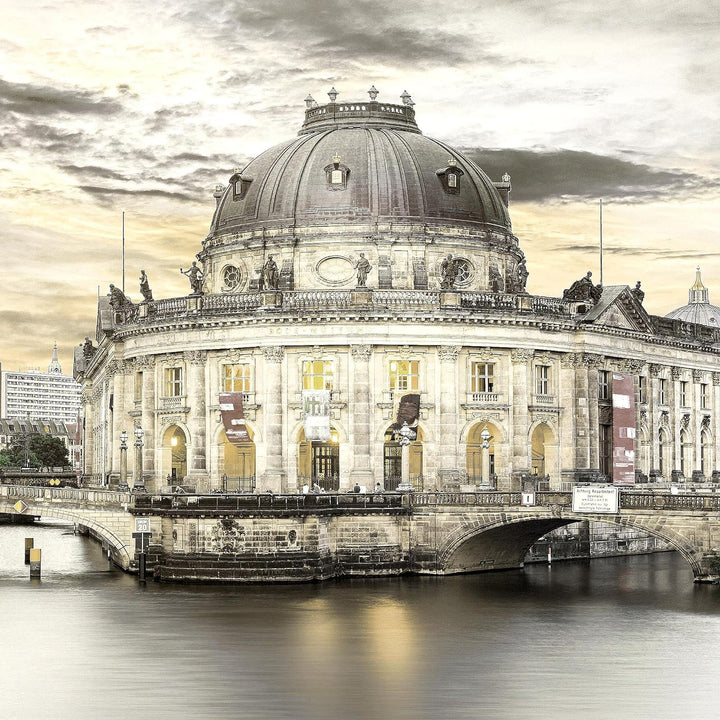 Runa Art Wandbilder Berlin 5 Teilig Bild auf Vlies Leinwand Deko Wohnzimmer Büro Fernsehturm Beige S