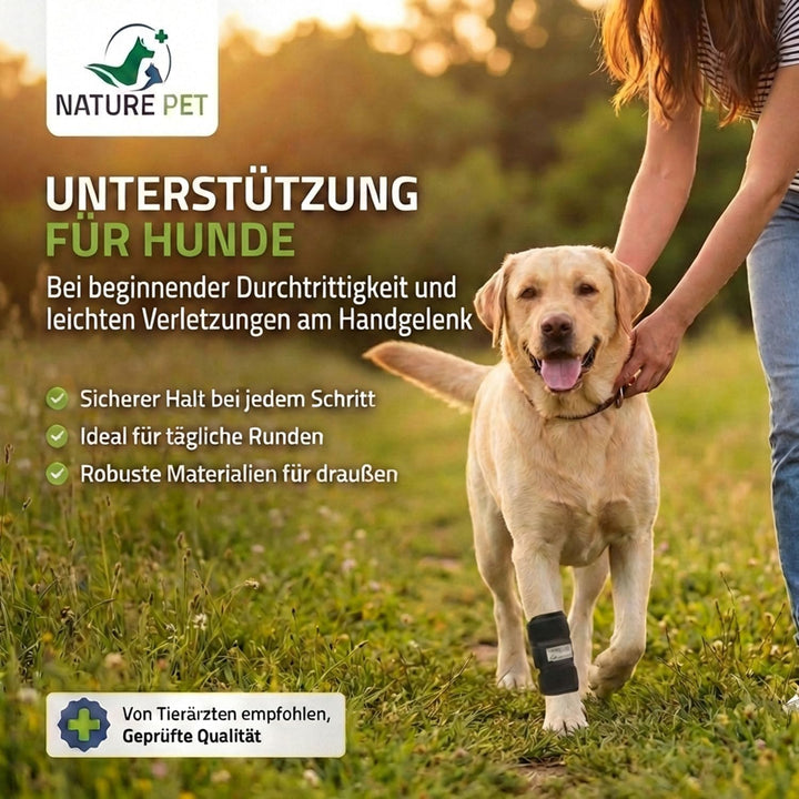 Nature Pet Medium Reha Bandage für den Vorderlauf des Hundes (S, Grau) S Grau, S Grau