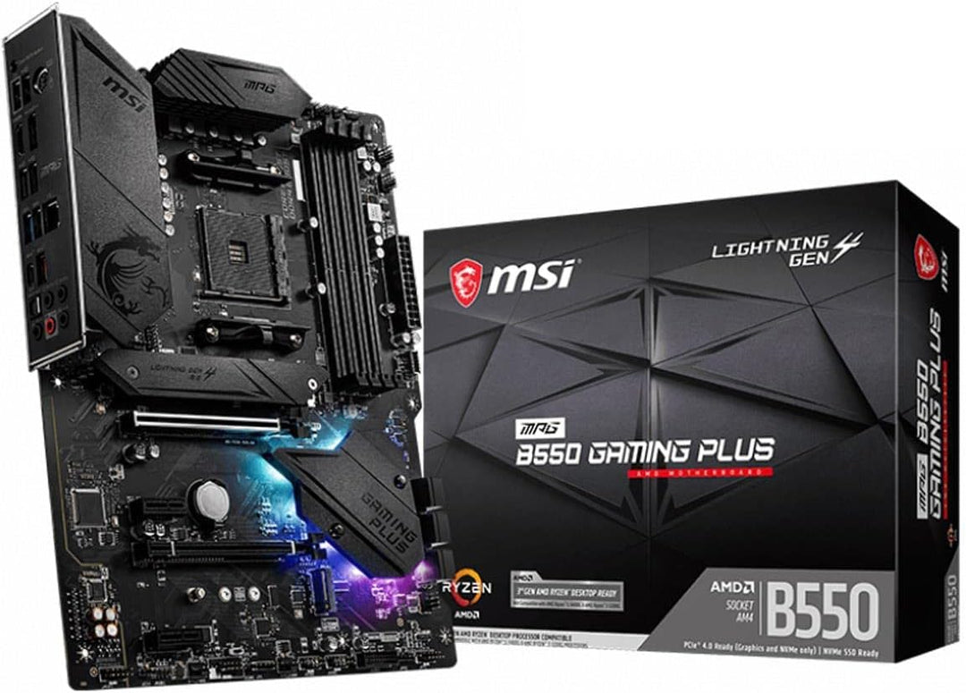 MSI MPG B550 Gaming Plus (ATX AMD AM4 DDR4 M.2 USB 3.2 Gen 2 HDMI ATX Gaming Motherboard AMD Ryzen™