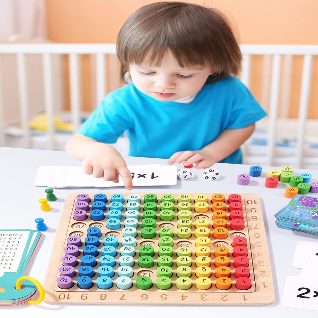 Multiplikationsbrett,1x1 Lernen Spiel für Grundschüler,Montessori Mathe Spielzeug Multiplikationstaf