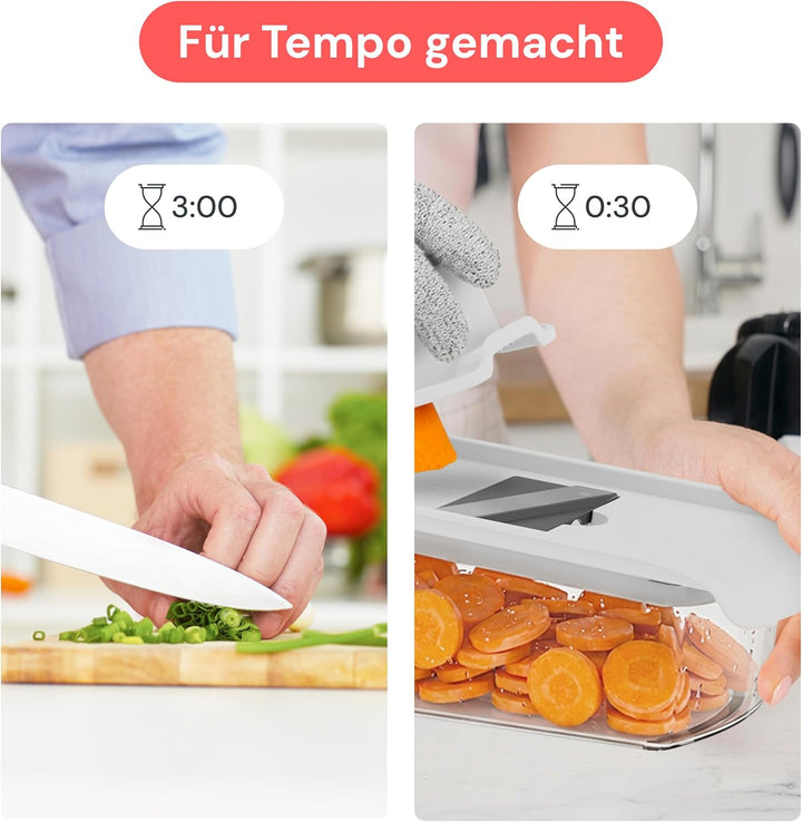 Fullstar Pro - 11-in-1 Mandoline Gemüsehobel, Julienneschneider und Reibe | Küchenhobel mit Scharfen