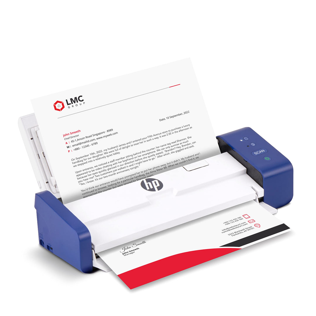 HP Kompakter Desktop Duplex USB Mobiler Dokumenten- &amp; Foto-Scanner mit Auto-Feed Tray für tragbares