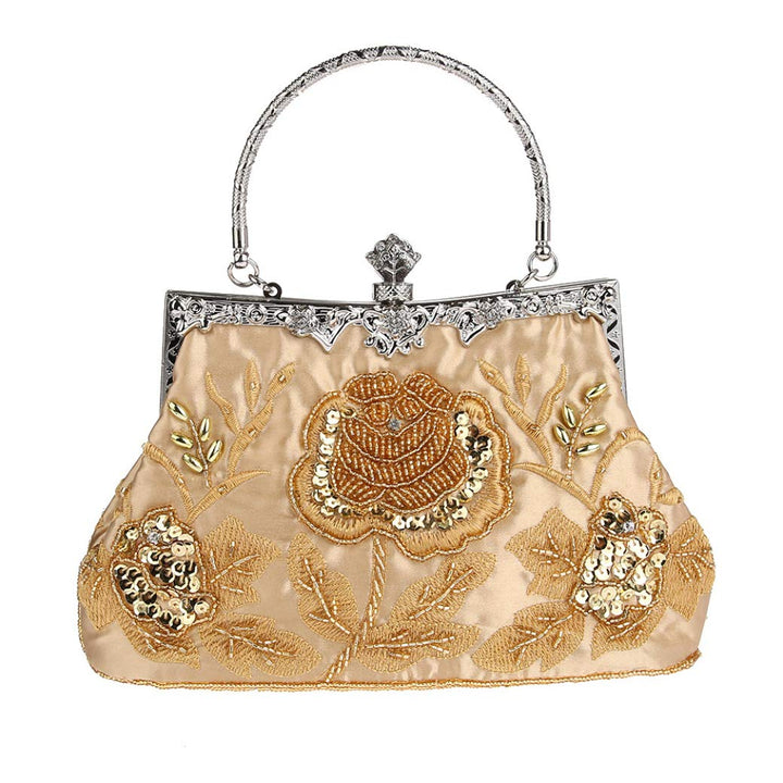 Ro Rox Marie Vintage 1920er Flapper Gatsby Peaky Blinders Party Abendhandtasche Gold, Gold