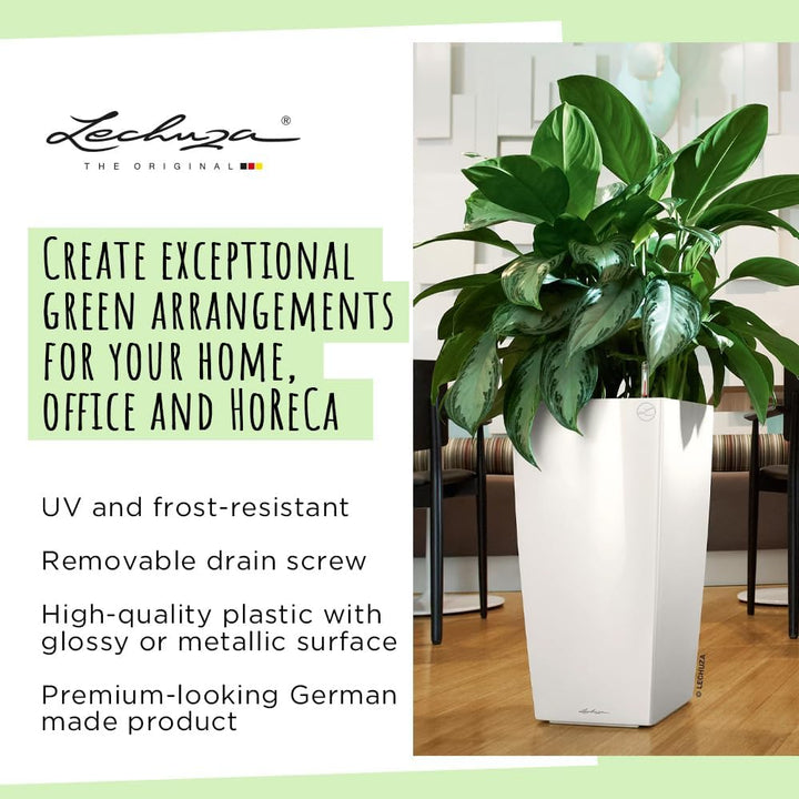 LECHUZA CUBICO Premium 30 anthrazit metallic 18184 29.5x29.5x56.5 cm Anthrazit Metallic, 29.5x29.5x5