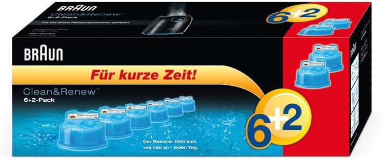 Braun Clean&Renew Reinigungskartusche 6+2 (8er-Pack) (limitierte Edition)