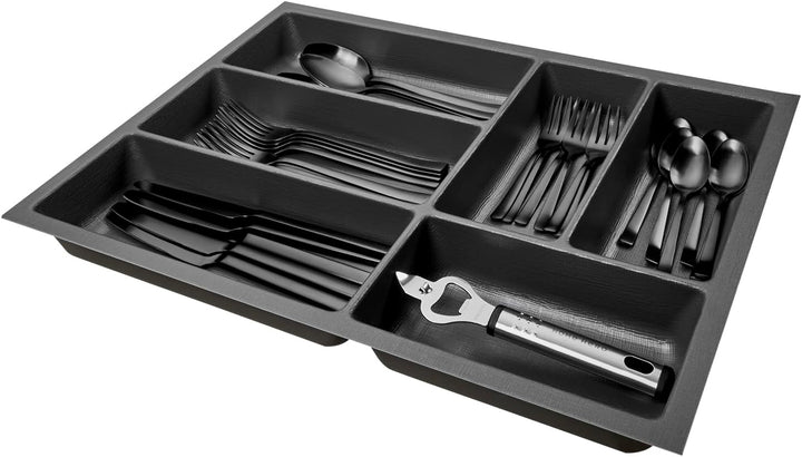 SO-BOX 2 Besteckkasten Breite 35,9 cm, Tiefe 46,2 cm mit anthraziter Kanvas-Struktur für Schubladen