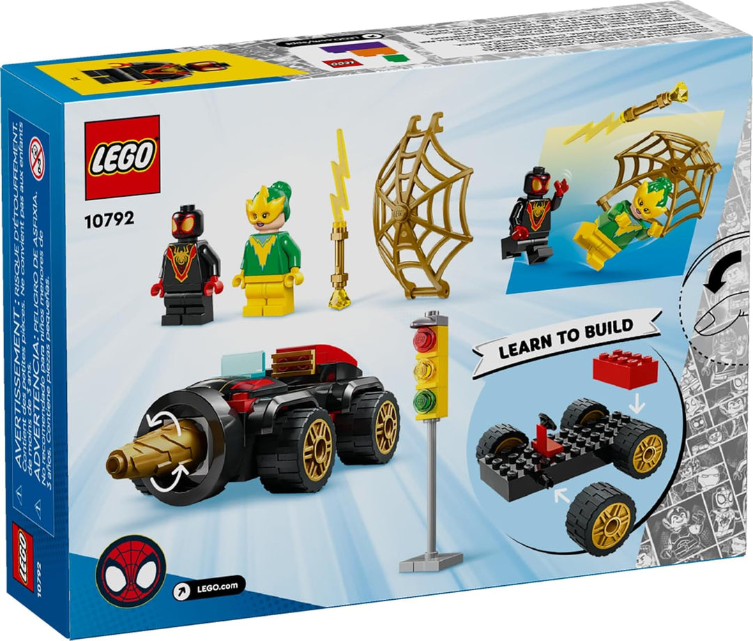 KITMOUS Drill Spinner Vehicle, Miles Morales Spin Car with 2 Minifigures, Toy from + TV Series, Gift