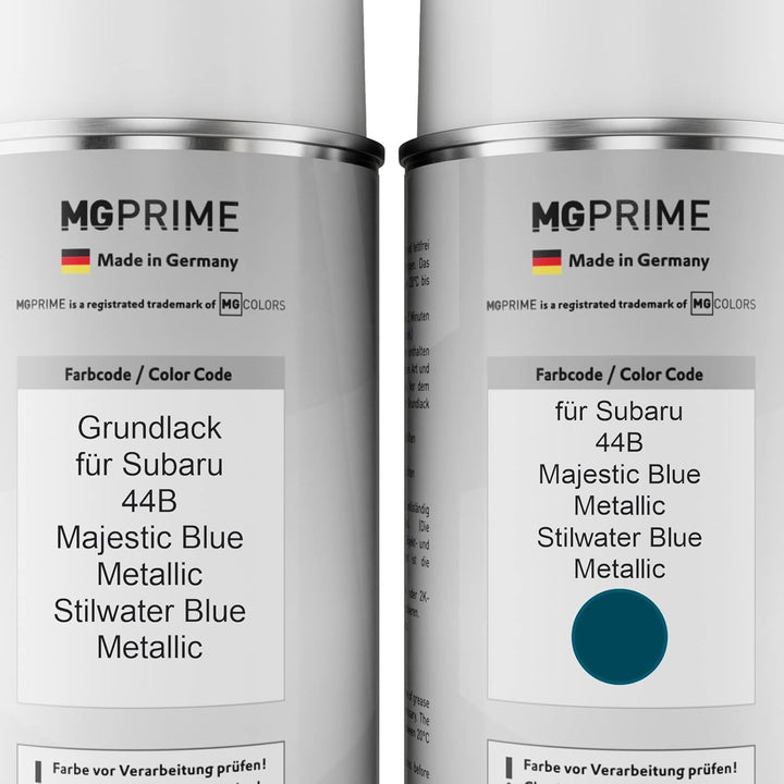 MG PRIME Autolack Sprühdosen Set für Subaru 44B Majestic Blue Metallic/Stilwater Blue Metallic Grund