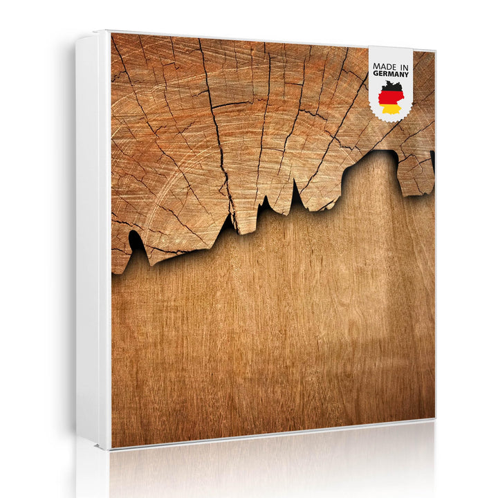 banjado® Grosser Schlüsselkasten Glas/Schlüsselbox 30cm x 30cm mit 50 Haken - Motiv Holz/Schlüsselka
