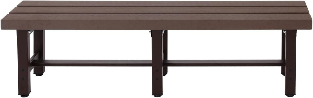 Mendler Alu Gartenbank HWC-K60, Bank Parkbank Sitzbank Balkonbank, wetterfest WPC 150cm, braun