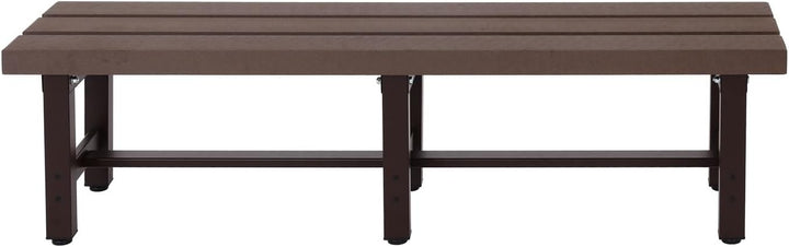 Mendler Alu Gartenbank HWC-K60, Bank Parkbank Sitzbank Balkonbank, wetterfest WPC 150cm, braun