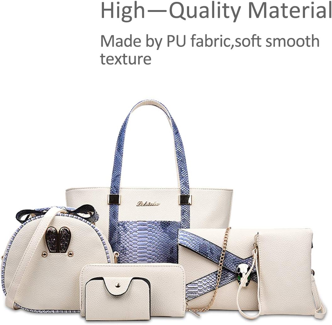 NICOLE&DORIS Handtaschen Damen 6 Stück Geldbörse für Damen Top-Griffe Umhängetaschen Brieftaschen Cr