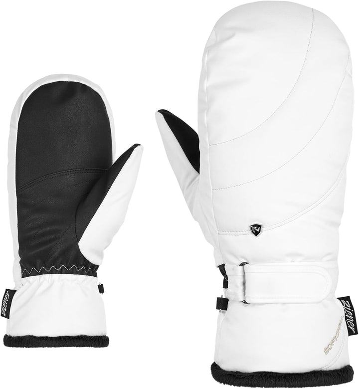 Ziener Damen Kahlia Ski-Fäustling/Wintersport | Primaloft, Plüschfutter 6 Weiss, 6 Weiss
