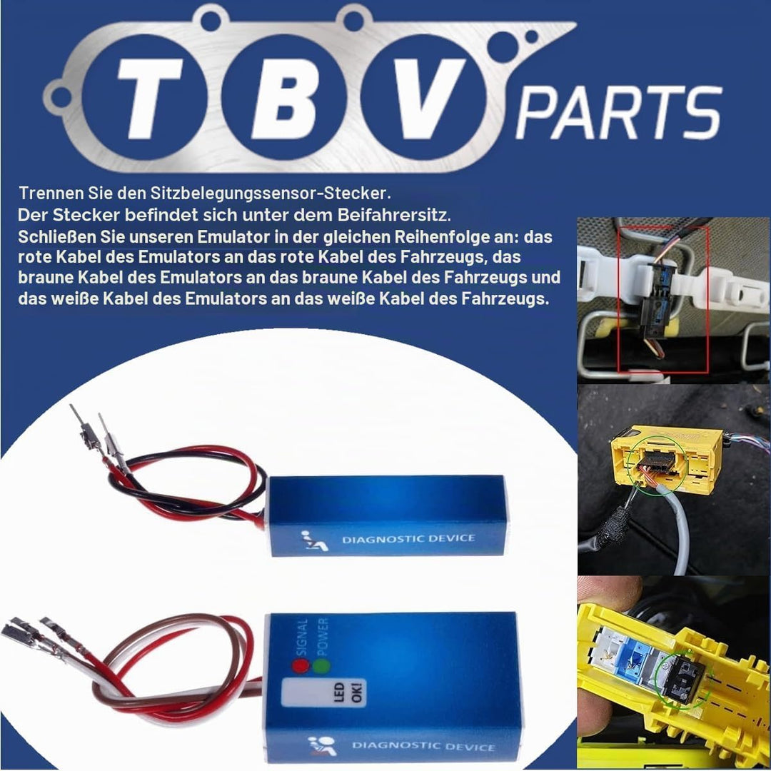 TBVPARTS Emulator Sensor Belegung Sitz SRS Emulator Bypass Simulator für E70 E71 E83 E84 E85 E86 E89