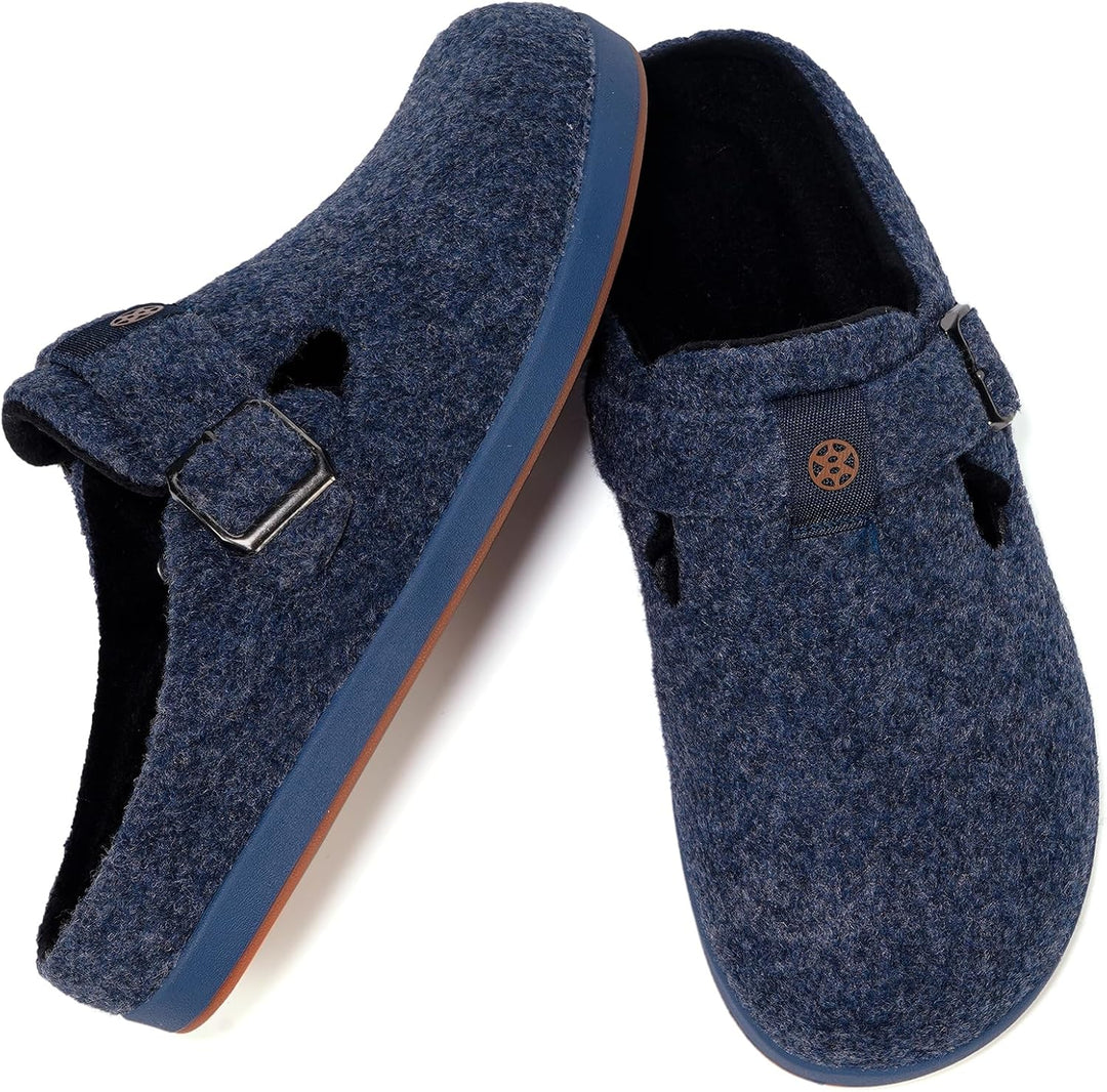 Sisttke Hausschuhe Damen Herren Filzpantoffeln Unisex Winter Geschlossen Pantoffeln mit Wechselfussb