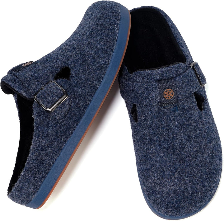Sisttke Hausschuhe Damen Herren Filzpantoffeln Unisex Winter Geschlossen Pantoffeln mit Wechselfussb