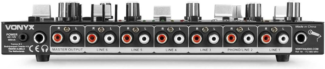 Vonyx STM2290 8-Kanal DJ Mischpult Bluetooth, DJ Mixer, Audio Mixer mit USB MP3 Player, Audio Mischp