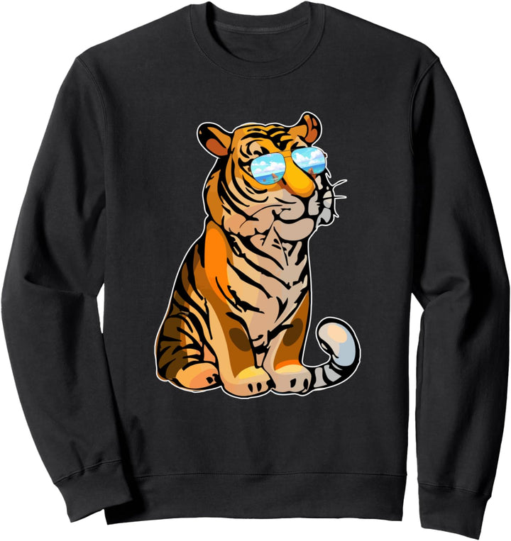 Tiger Wearing Beach Sunglasses Cool Sweatshirt