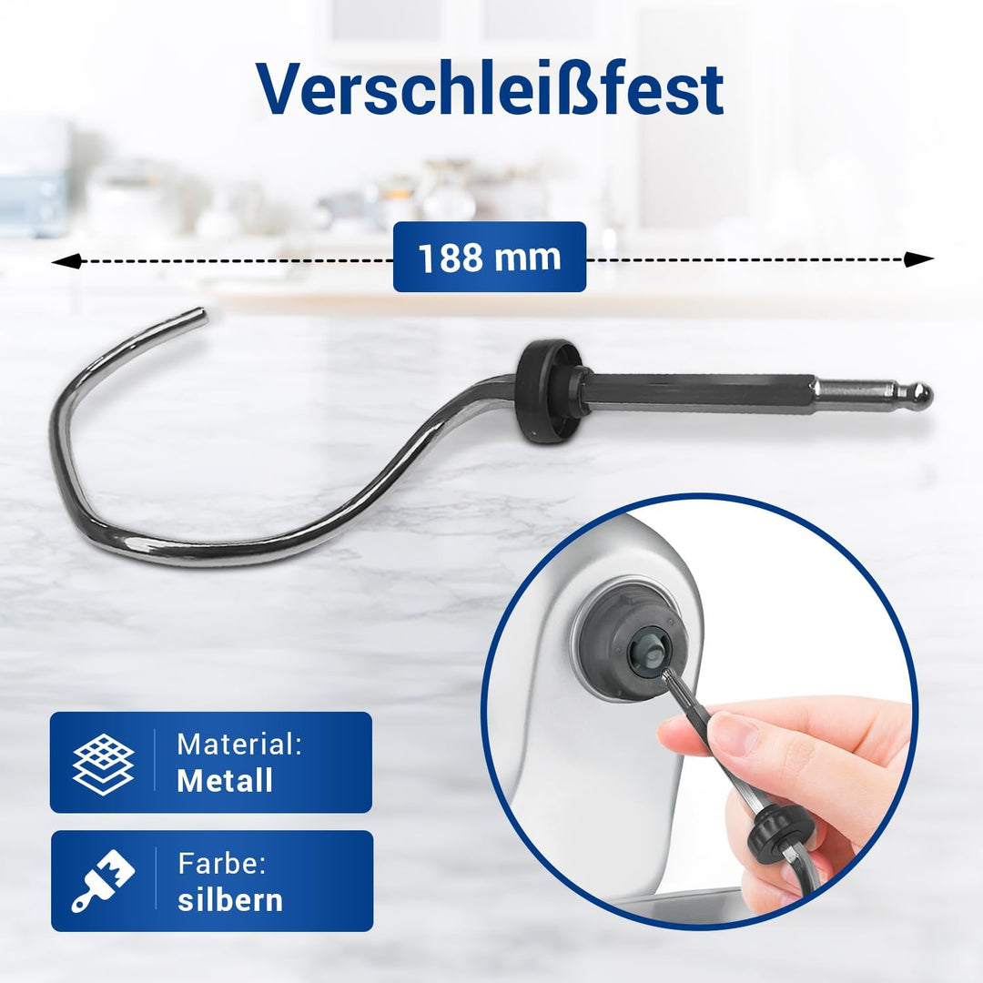 VIOKS Knethaken Ersatz für Bosch 00659890 659890 Rührhaken Rühraufsatz Rührer Knetwerkzeug Küchenmas