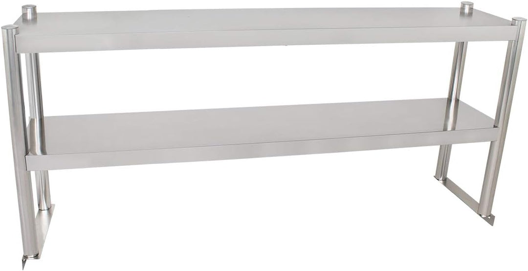 Beeketal 'BTA-120' Küchen Arbeitstisch Aufsatzboard 120 cm aus Edelstahl mit 2 Ablageflächern (Tragk