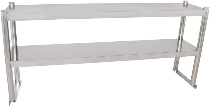 Beeketal 'BTA-120' Küchen Arbeitstisch Aufsatzboard 120 cm aus Edelstahl mit 2 Ablageflächern (Tragk