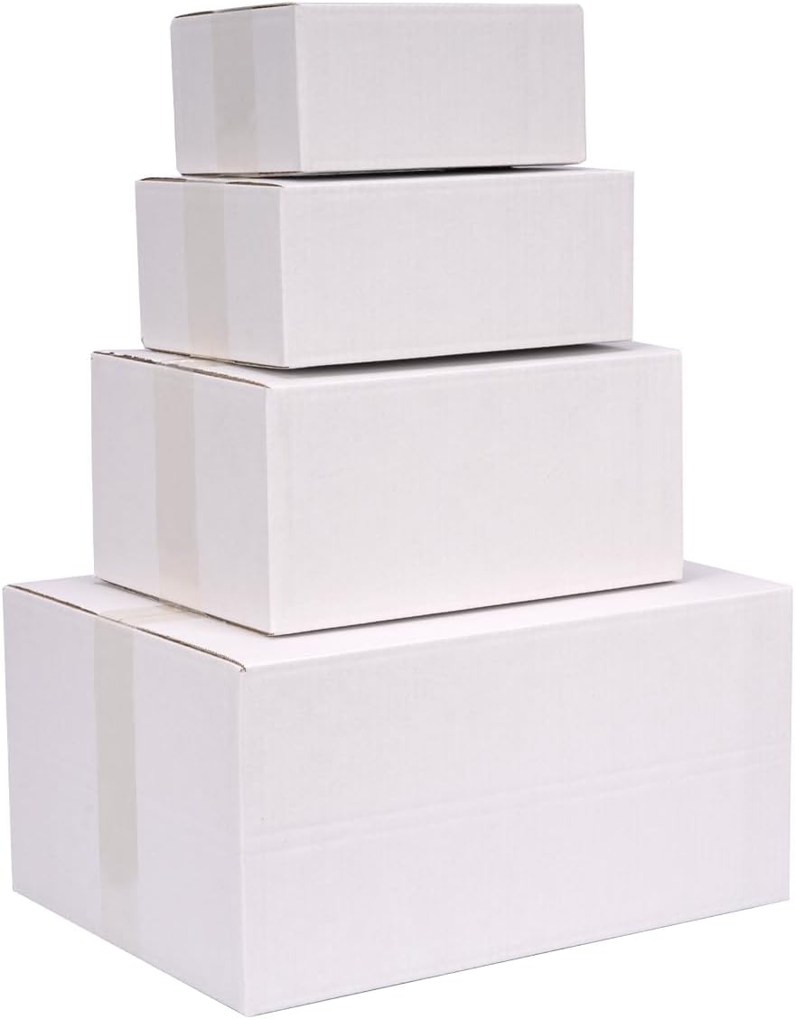 verpacking Faltkartons 250 x 175 x 100 mm KK 24 Weiss [Grösse und Stückzahl wählbar] 1-wellig kleine