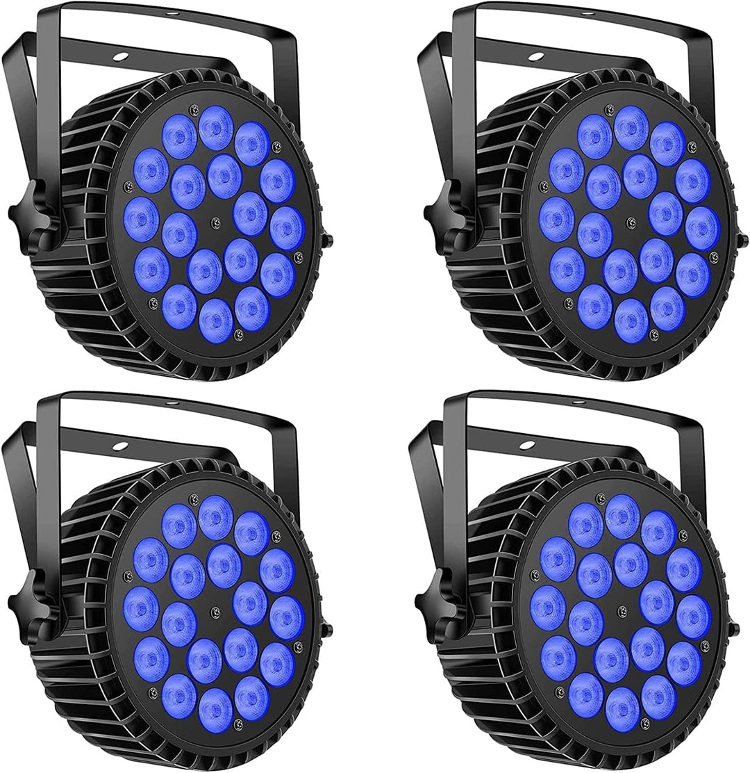 4pcs LED Par Strahler 200W LED Par Scheinwerfer 18 LED Bühnenlicht LED Par Licht,RGBW DMX512 Discoli