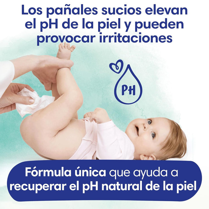 Dodot Pure Aqua Feuchttücher für Babys, 864 Tücher (18 Packungen mit 48 Stück) helfen den natürliche