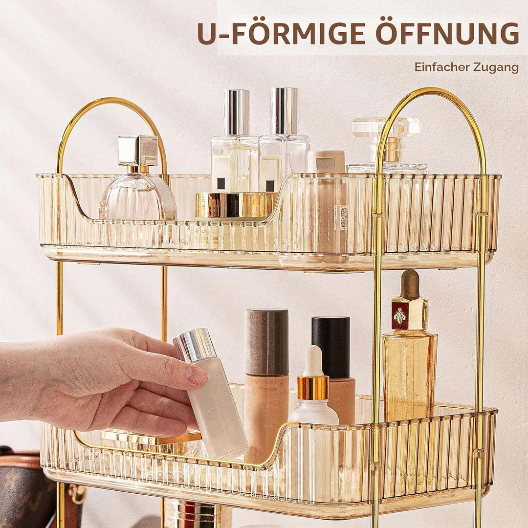 Makeup Organizer, Kosmetik Organizer 2 Ebenen, Cosmetics Beauty Organizer, Skincare Organizer, Badez