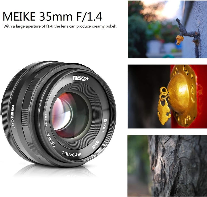 Meike MK-35mm F/1.4 Manual Focus Large Aperture Lens Compatible with Olympus Panasonic Micro Four Th