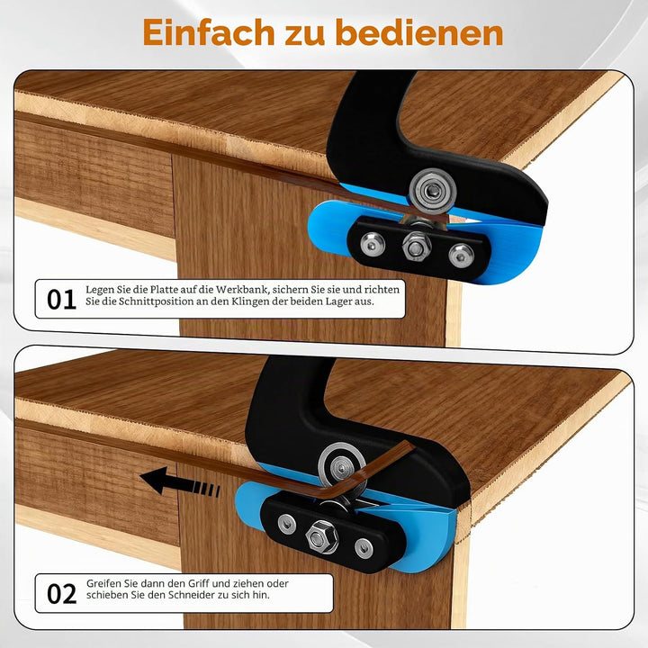 Kantenhobel Holz, Tragbar Kantenschneider Umleimer mit Zwei Versetzten Lagern für 0,3–2,5 mm Materia