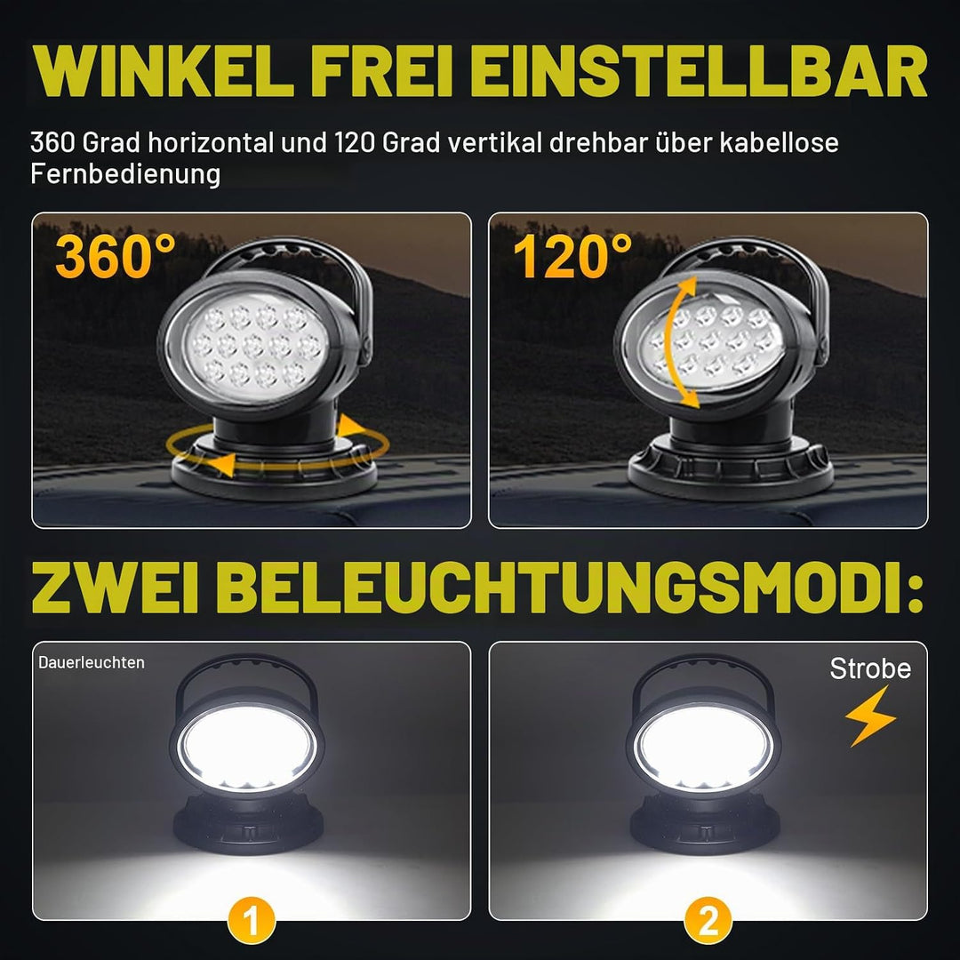 RIGIDON 5D 50w Led strahler aussen mit Fernbedienung, Led arbeitsscheinwerfer mit magnetfuss, Spot O