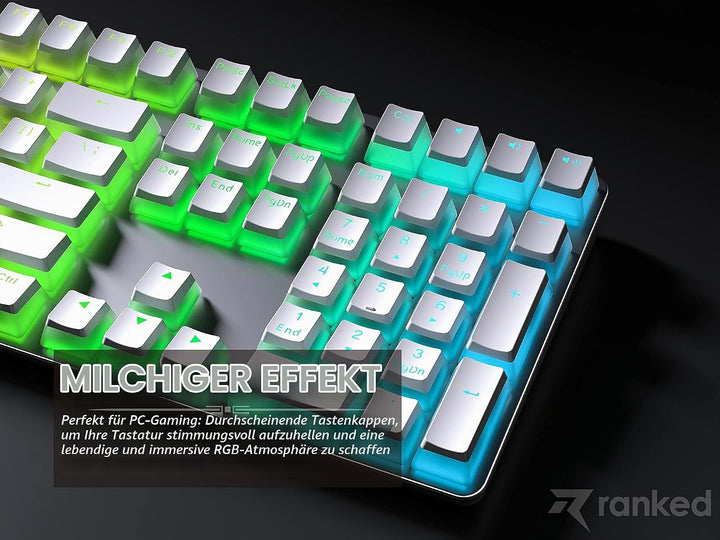 Ranked Pudding PBT-Tastenkappen | 112 Double Shot Transluzent ANSI US- und ISO-Layout | OEM-Profil f