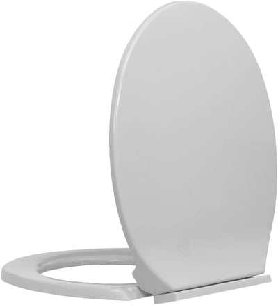 HOMIUSE Toilettendeckel 46x34 cm Toilettensitz mit Absenkautomatik Hellgrau Oval Wc Sitz mit Absenka