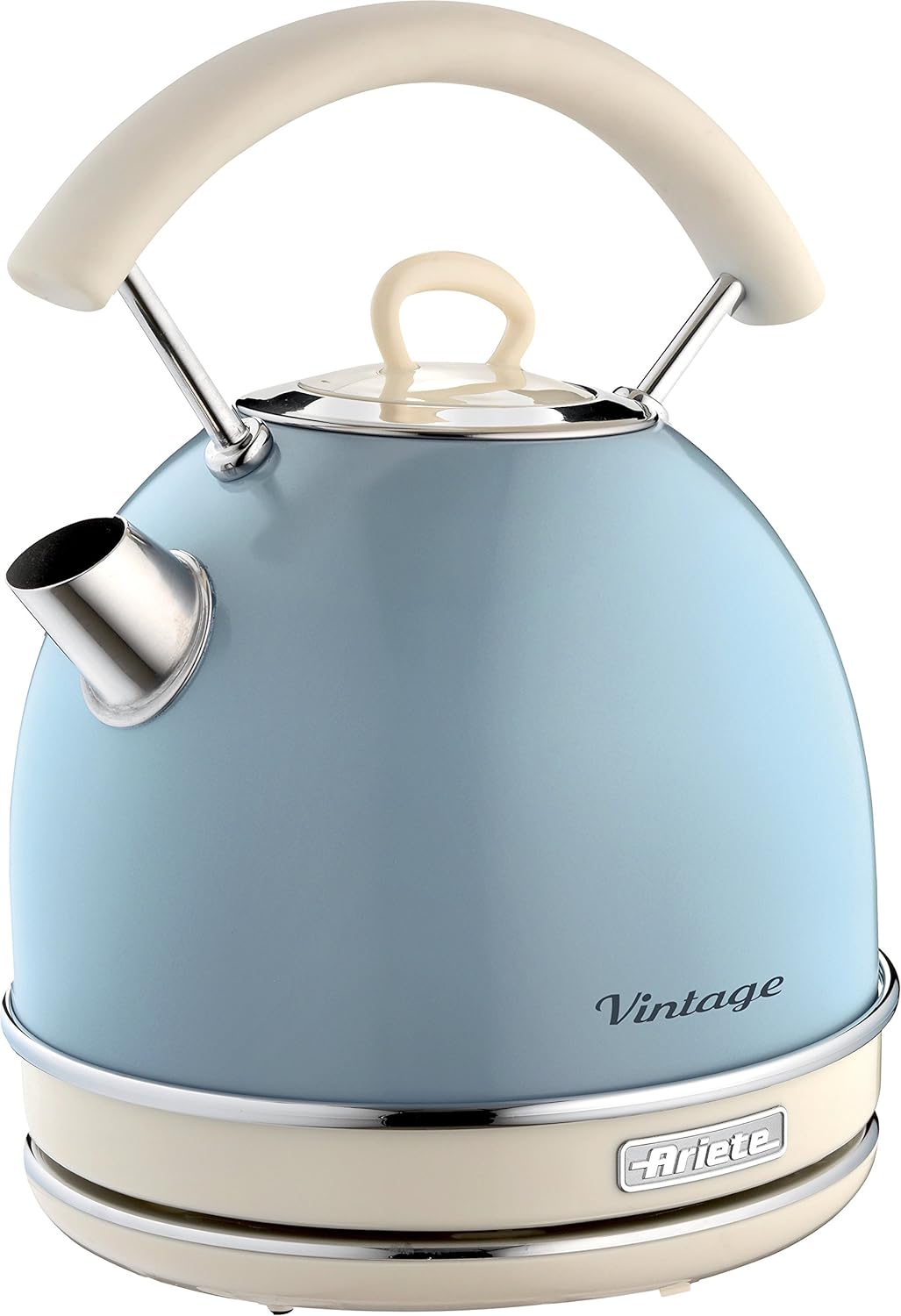 Ariete 156/05-blue Vintage 4-Schlitz-Toaster, lackierter Edelstahl, Blau & 2877 Kabelloser Wasserkoc