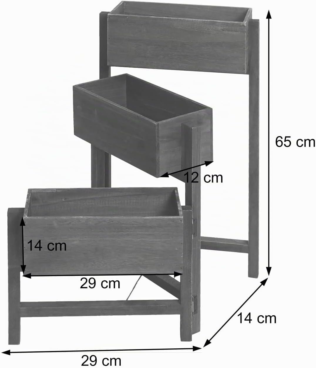 Mendler Pflanzregal T275, Standregal Blumenständer Pflanzkasten, 65x108x15cm, Holz Shabby-Look Vinta