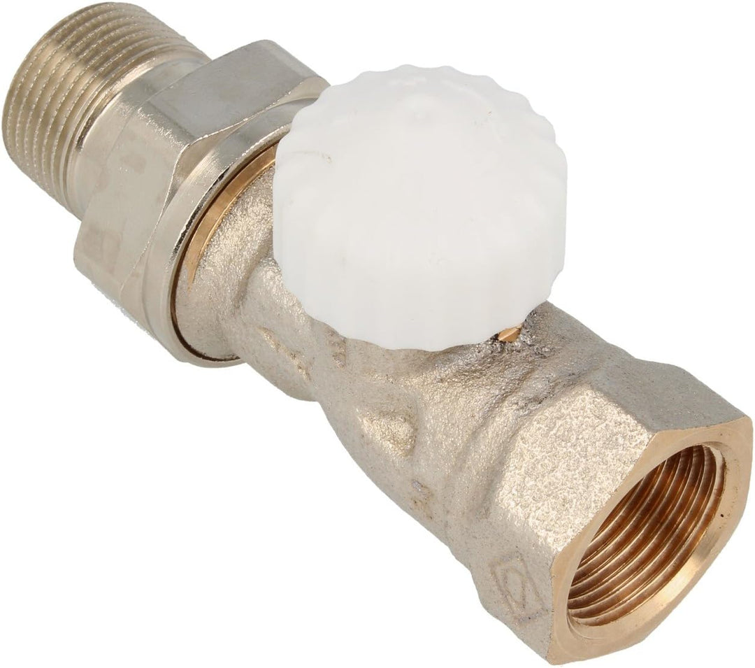 TA Heimeier Thermostat-Unterteil V-exakt II RG vernickelt Durchgang 3/4 Zoll kvs 0,86, 3712-03.000