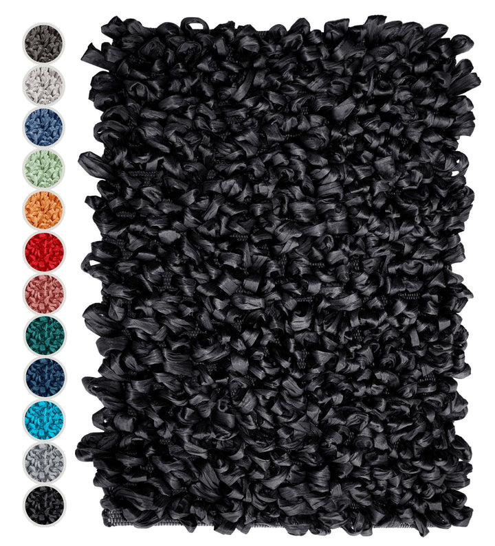 Lashuma Badteppiche für Fussbodenheizung Farbe: Schwarz kleine Badmatte Grösse: 50x70 cm 50x70 cm Sc