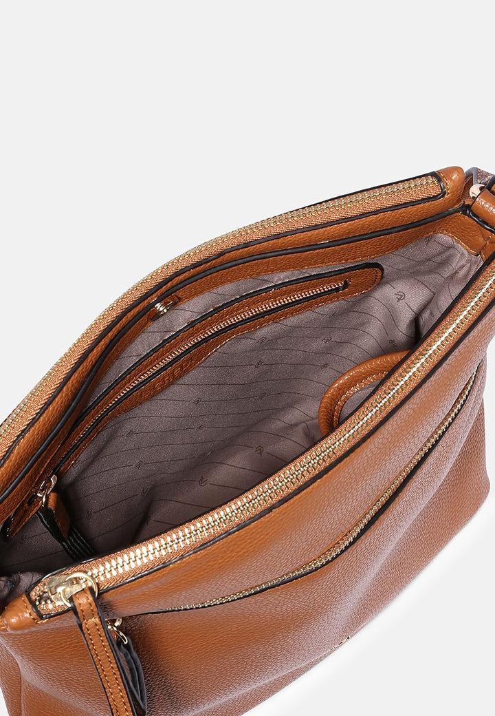 L.CREDI Umhängetasche New Orleans mit Label-Applikationen