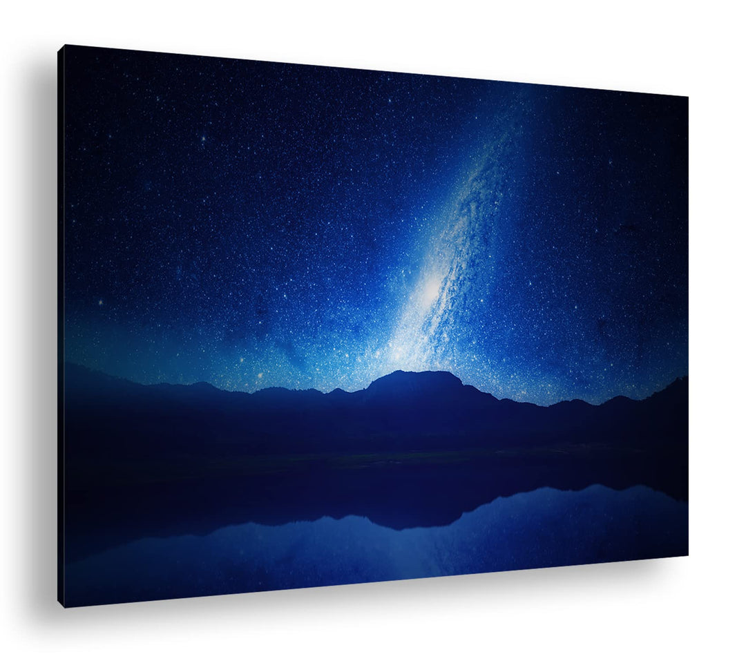 deyoli Erhellter Nachthimmel Format: 80x60 als Leinwandbild, Motiv fertig gerahmt auf Echtholzrahmen