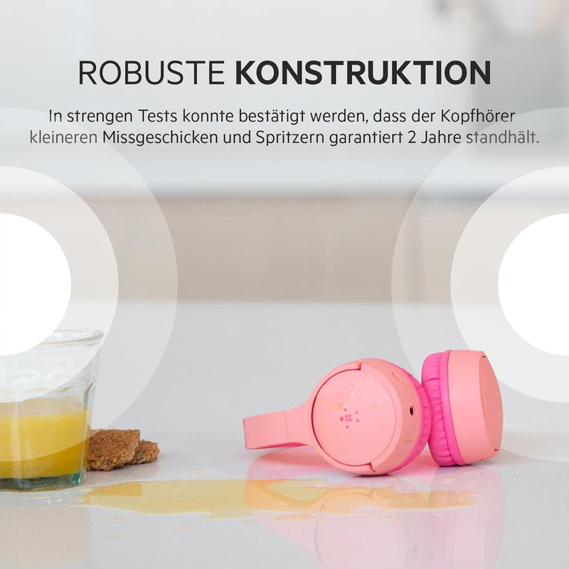 Belkin SoundForm Mini drahtloser Kinder-On-Ear-Kopfhörer mit integriertem Mikrofon zum Online-Lernen