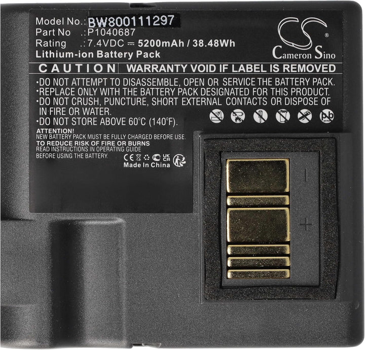 vhbw Akku kompatibel mit Zebra QLN420, ZQ630 Drucker Kopierer Scanner Etiketten-Drucker (5200 mAh, 7