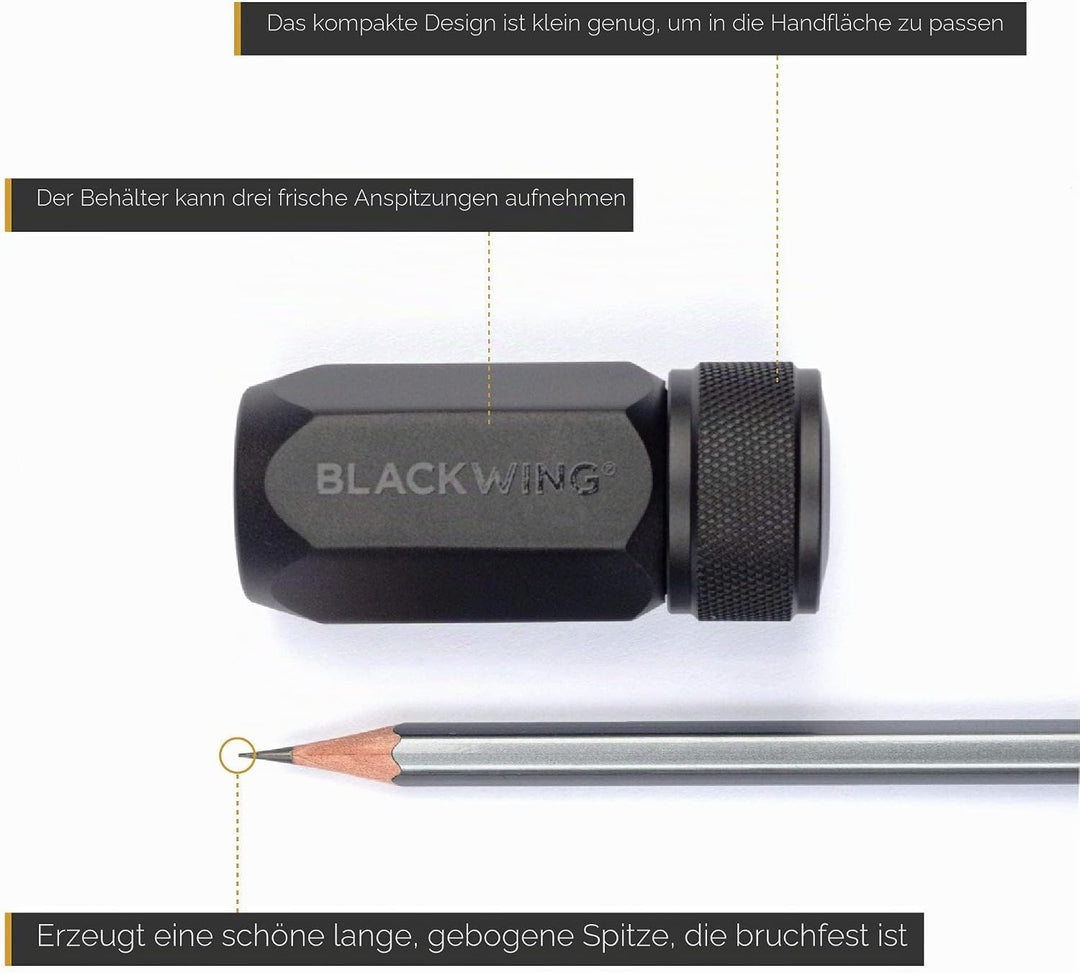 Blackwing One-Step Long Point Spitzer Bleistift Anspitzer einstufig schwarz aus Metall